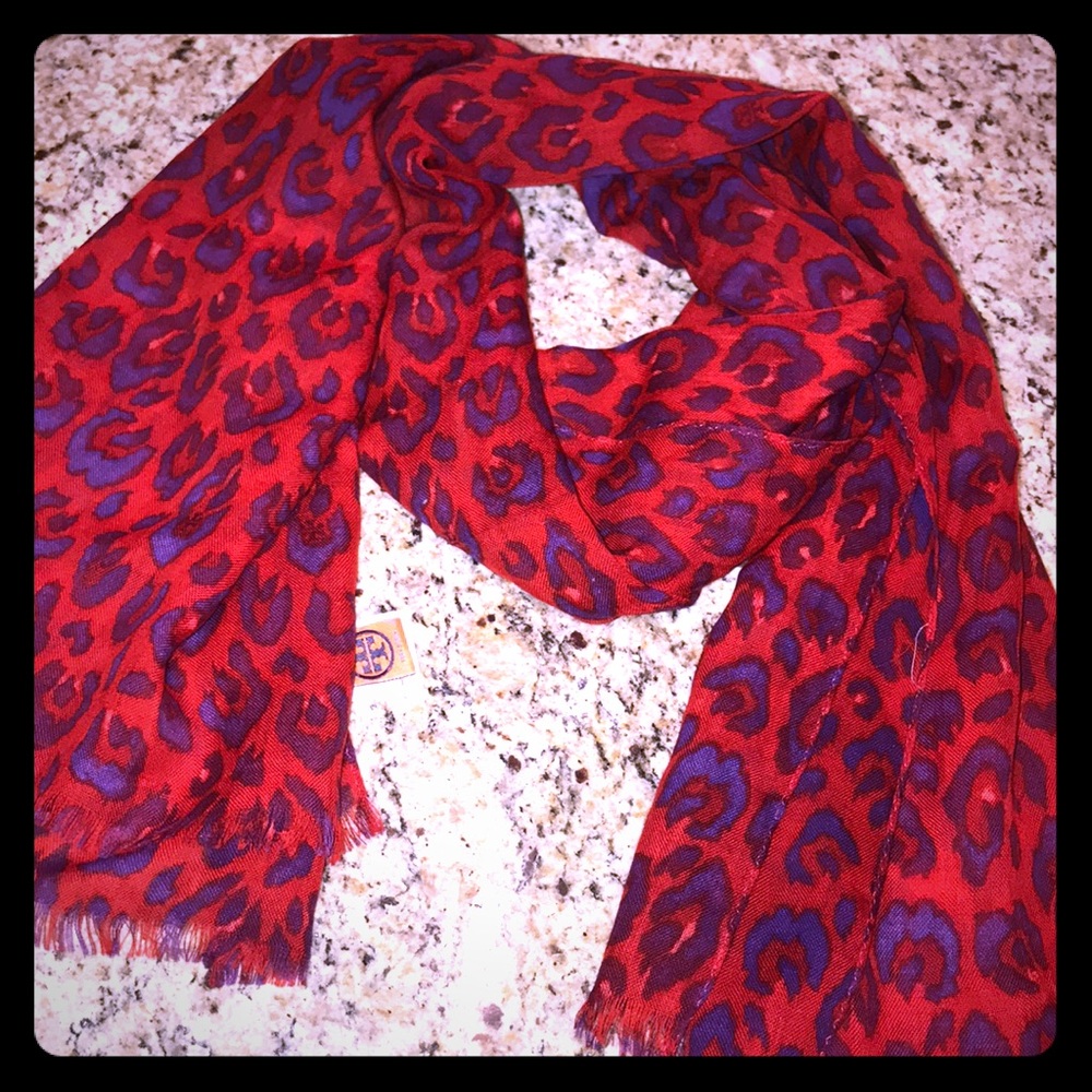 Tori Burch purple and red scarf